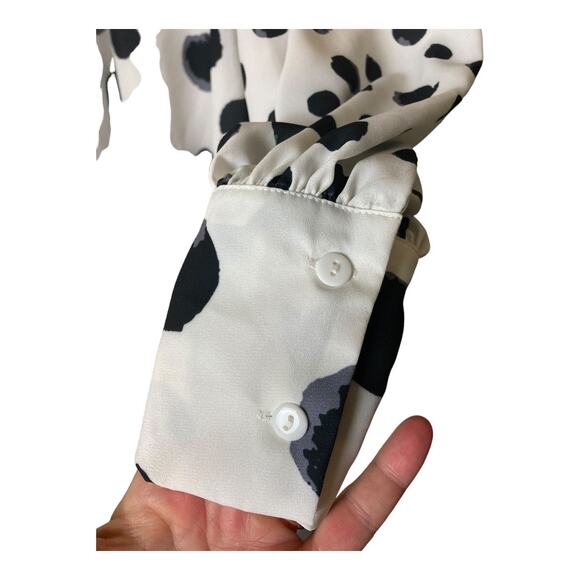 Polka Dot Blouse Mix Media Dots Size Small - Picture 4 of 8